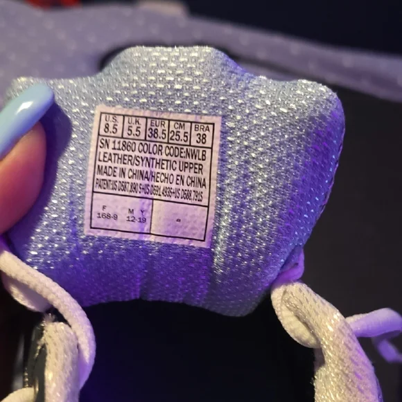 Skechers Women's Dark Blue and White Sneakers - Picture 6 of 9